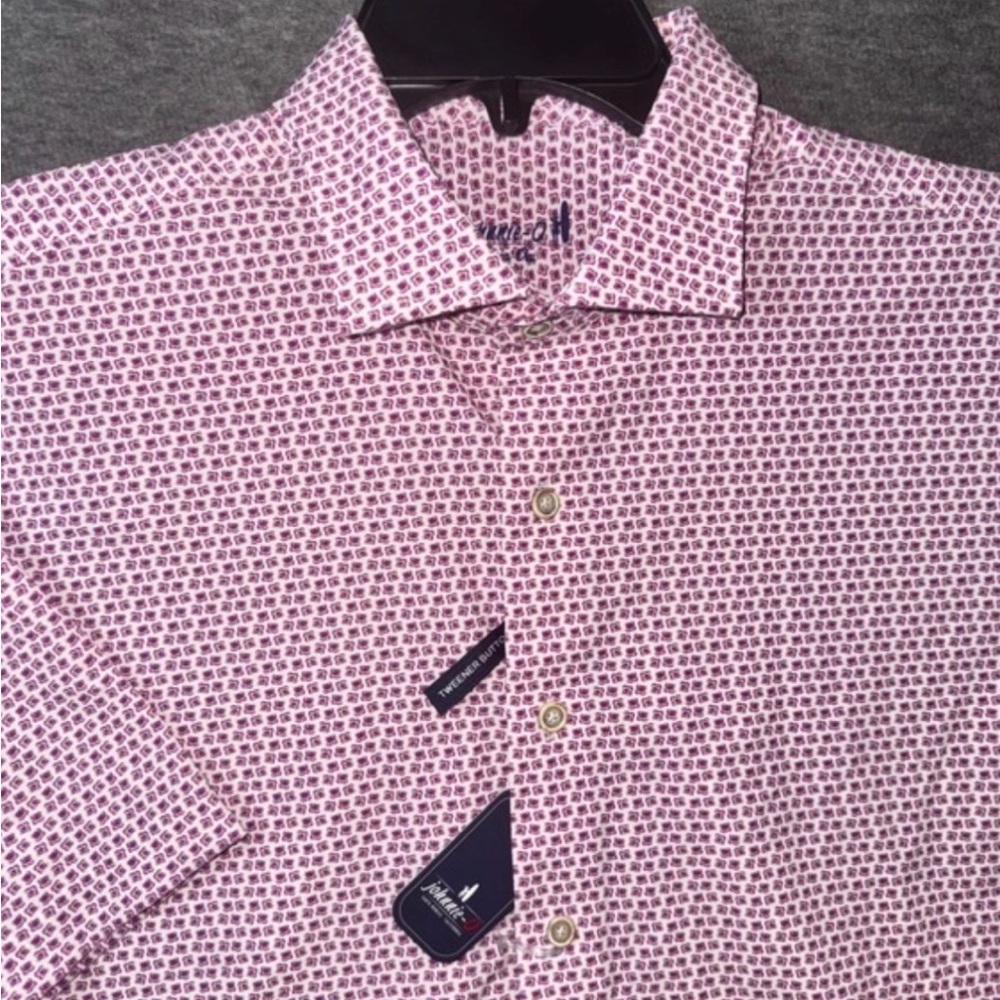 NWT Johnnie-O Caspian Hangin' Out Abstract Short Sleeve Button Shirt L - Picture 6 of 11